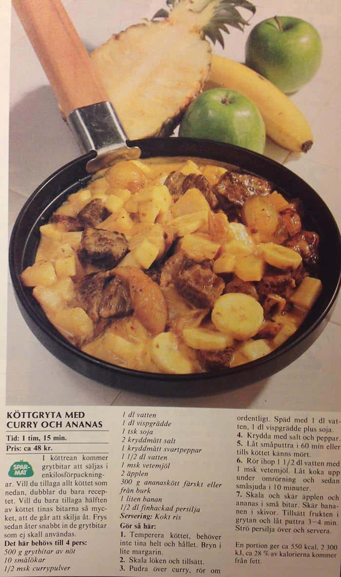 Currygryta Med Nötkött, Banan Och Ananas